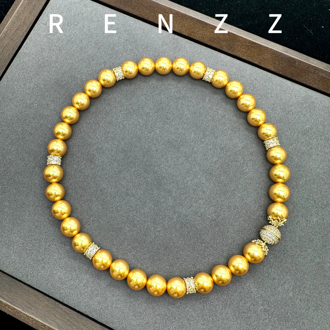 7901黄色圆球12mm磁吸项链