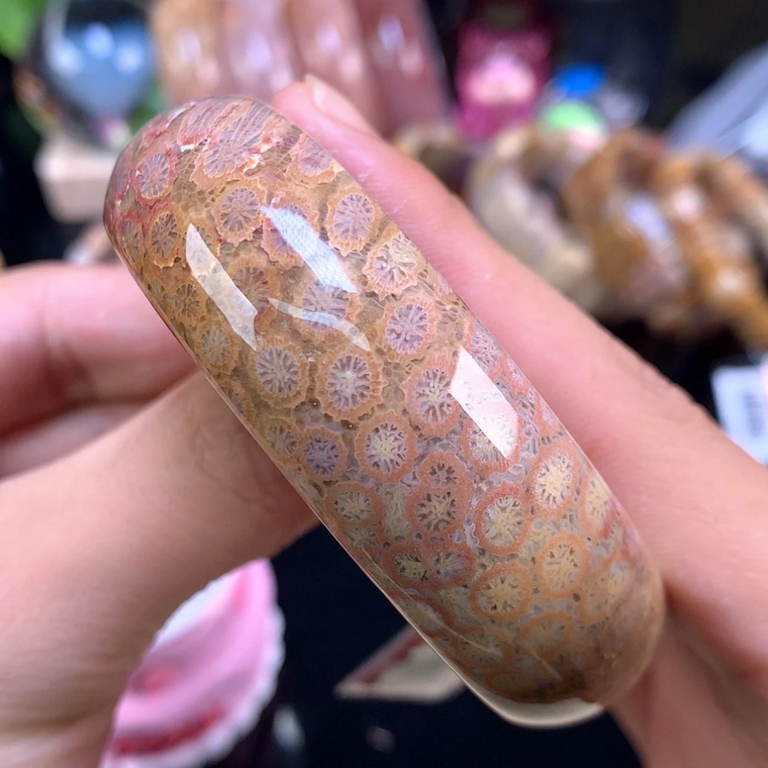 【闪购商品】颈饰未镶嵌硅化珊瑚（珊瑚玉）58号57圈双面红彩柠檬