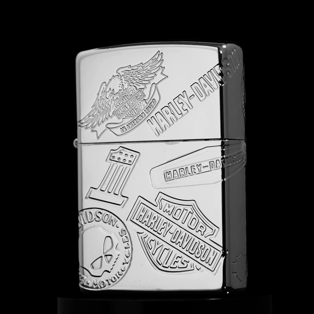 zippo打火机正品/镀银常规哈雷十一章精雕男士收藏防风DYJ1