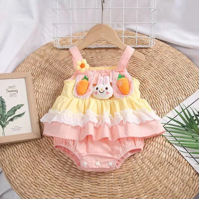 Z【优选】洛丽塔爬服宝宝夏装三角女吊带新款公主外出服sy