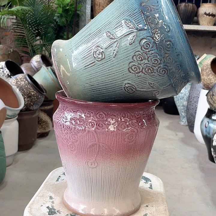 紫砂花盆正品口18高21。z z z z z