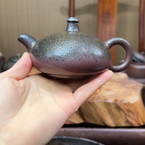 戬谷龙窑坭兴陶柴烧茶壶799