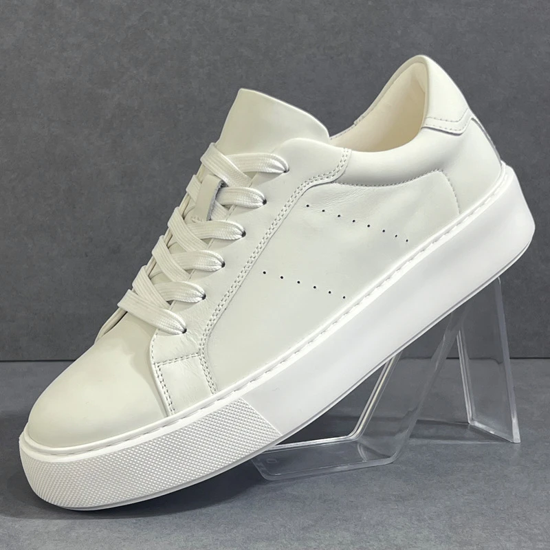平底板鞋男2025秋季新款透气纯白休闲鞋子低帮软底男士小白鞋男