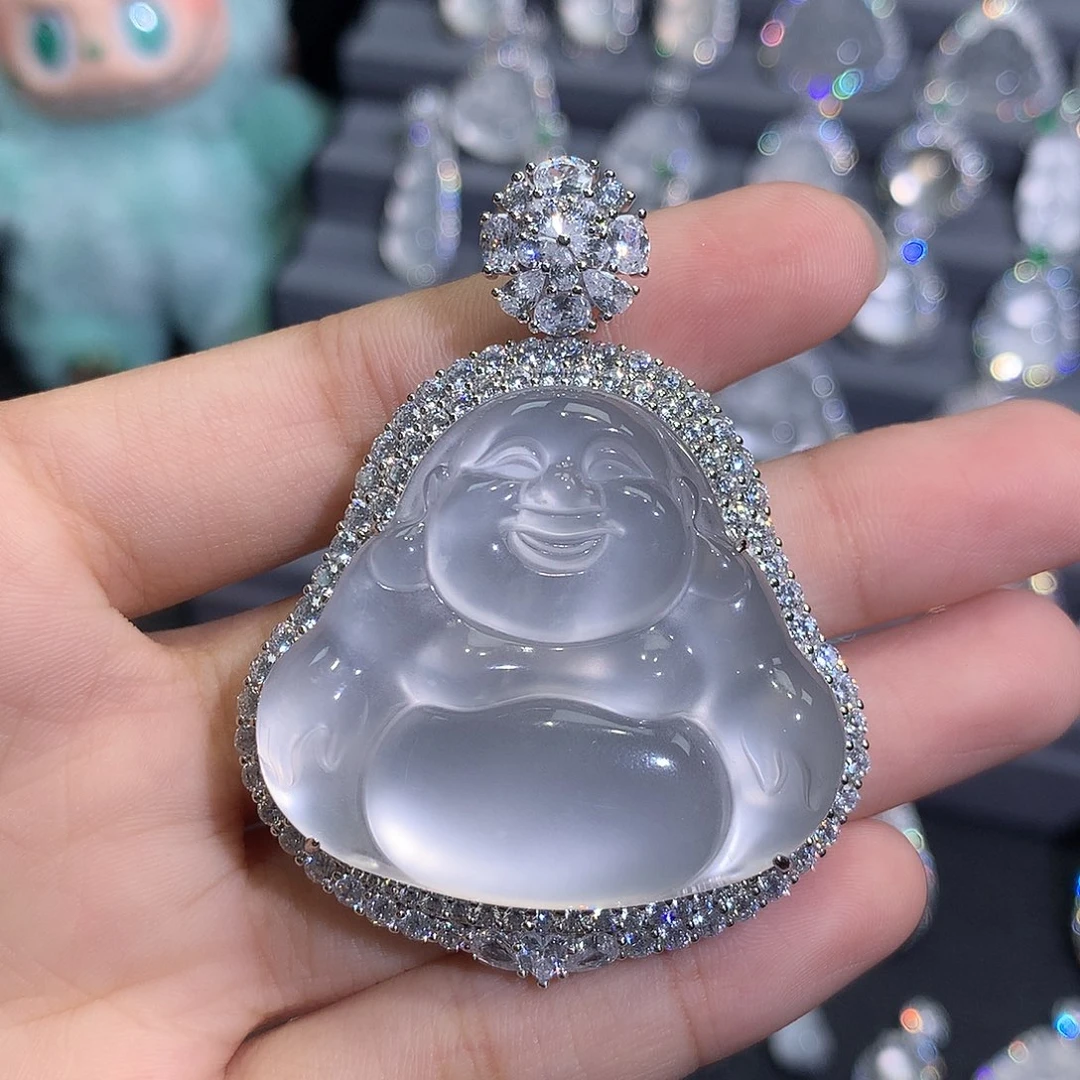 吊坠(不含链)银S925镶嵌石英质玉风**穂