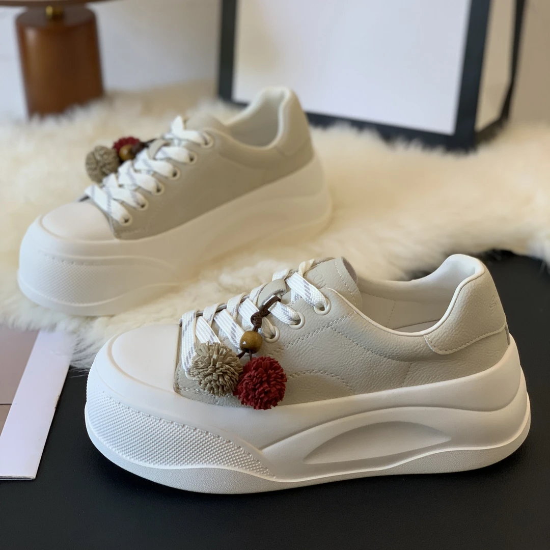 厚底轻便时尚拼色小白鞋女2025秋季新款超火学生韩版百搭休闲板鞋