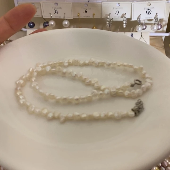 颈饰银S925镶嵌淡水珍珠