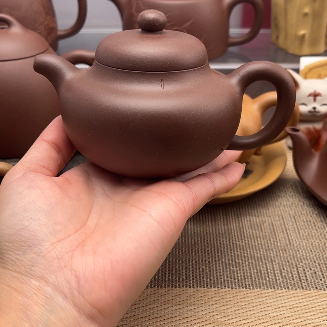 茶壶紫砂底槽清柿圆壶200cc
