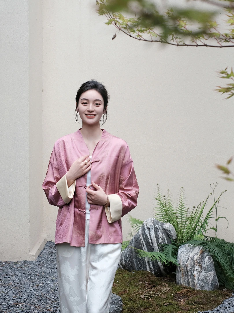 盛唐牡丹｜真丝提花折枝牡丹外套