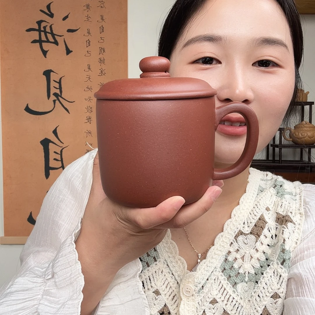 茶杯紫砂朱微瑕紫砂盖杯封釉