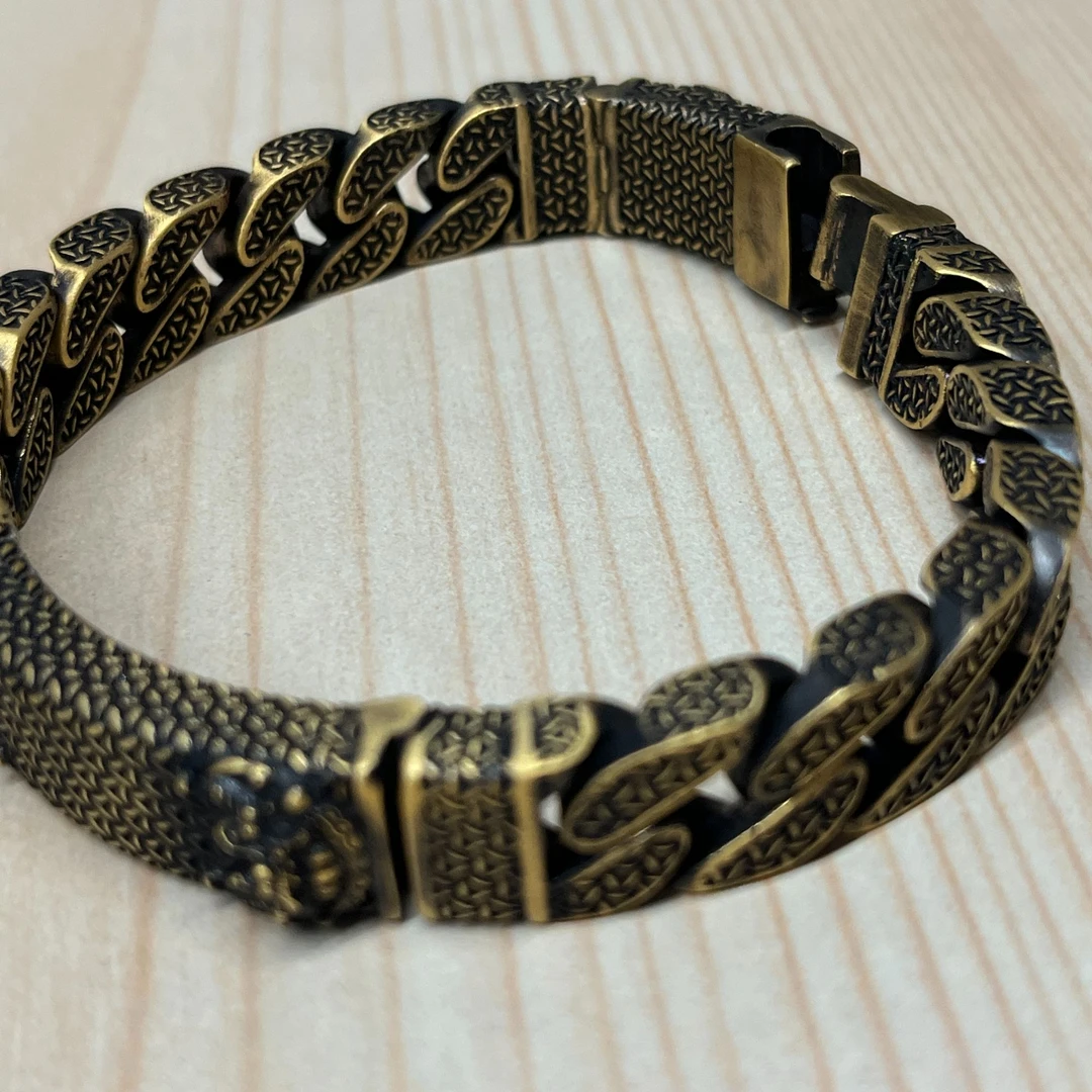 足金999古法电黑玄天甲手链 定制款