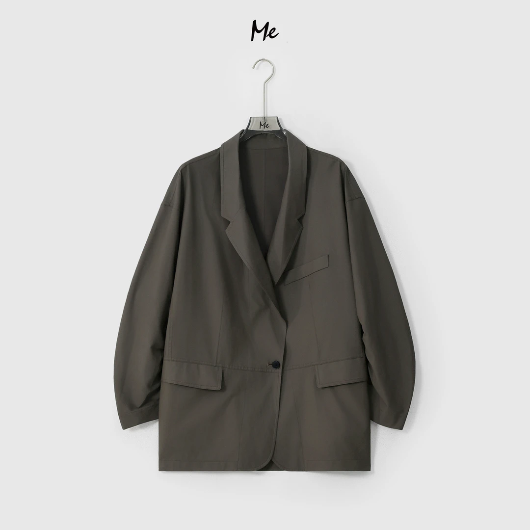 ME【小羊皮阔西】重磅小羊皮轻薄显瘦时尚百搭一手长皮衣MESA0785