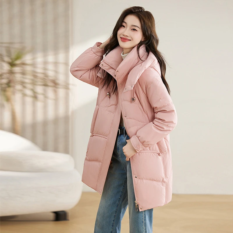 DUCURNO高端羽绒服女冬季2025年新款小个子时尚加厚保暖蓬松外套