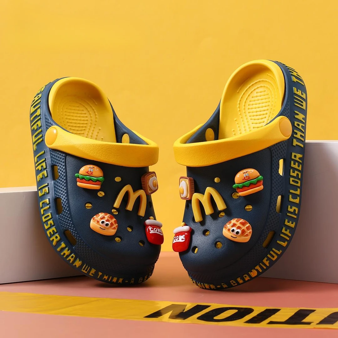 Helolis儿童洞洞鞋男童拖鞋夏季新款防滑凉拖大童男孩凉鞋沙滩鞋