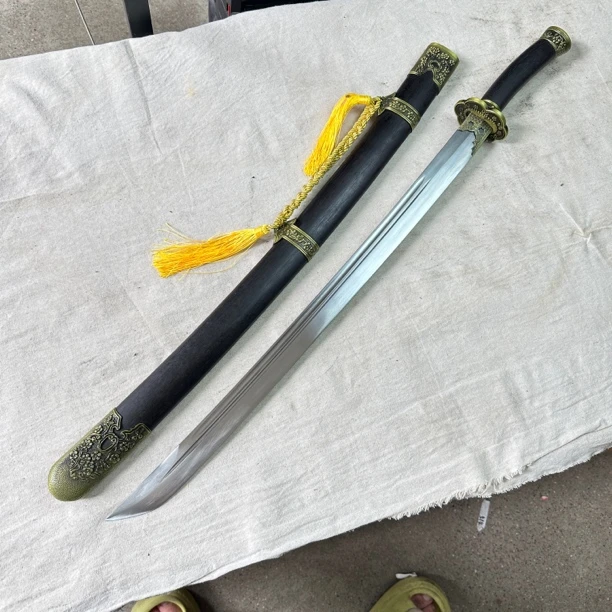 1157 龙泉昊天宝剑清腰酸刀高猛钢黑木鞘未开刃