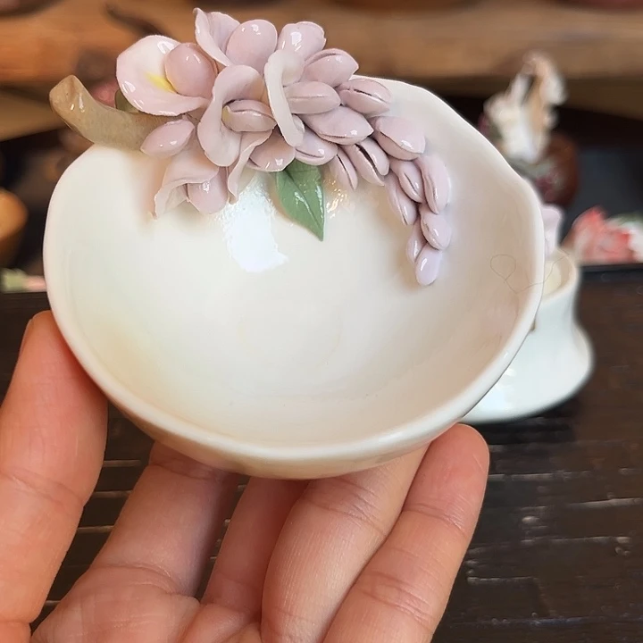 千玺造物紫藤花茶杯