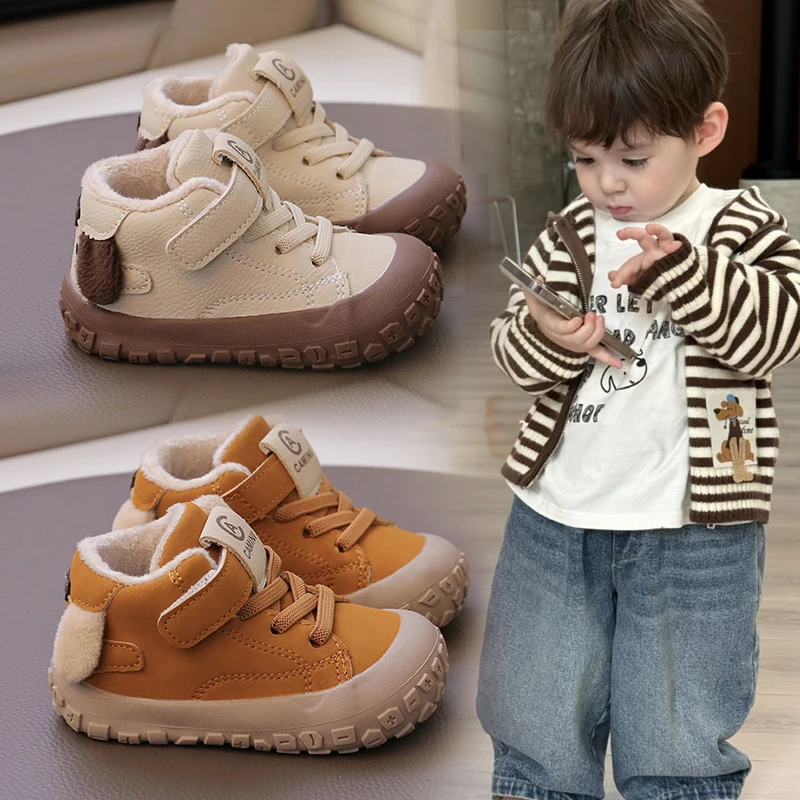 男宝宝棉鞋冬季加绒加厚儿童鞋软底学步小童保暖短靴婴儿鞋子女童