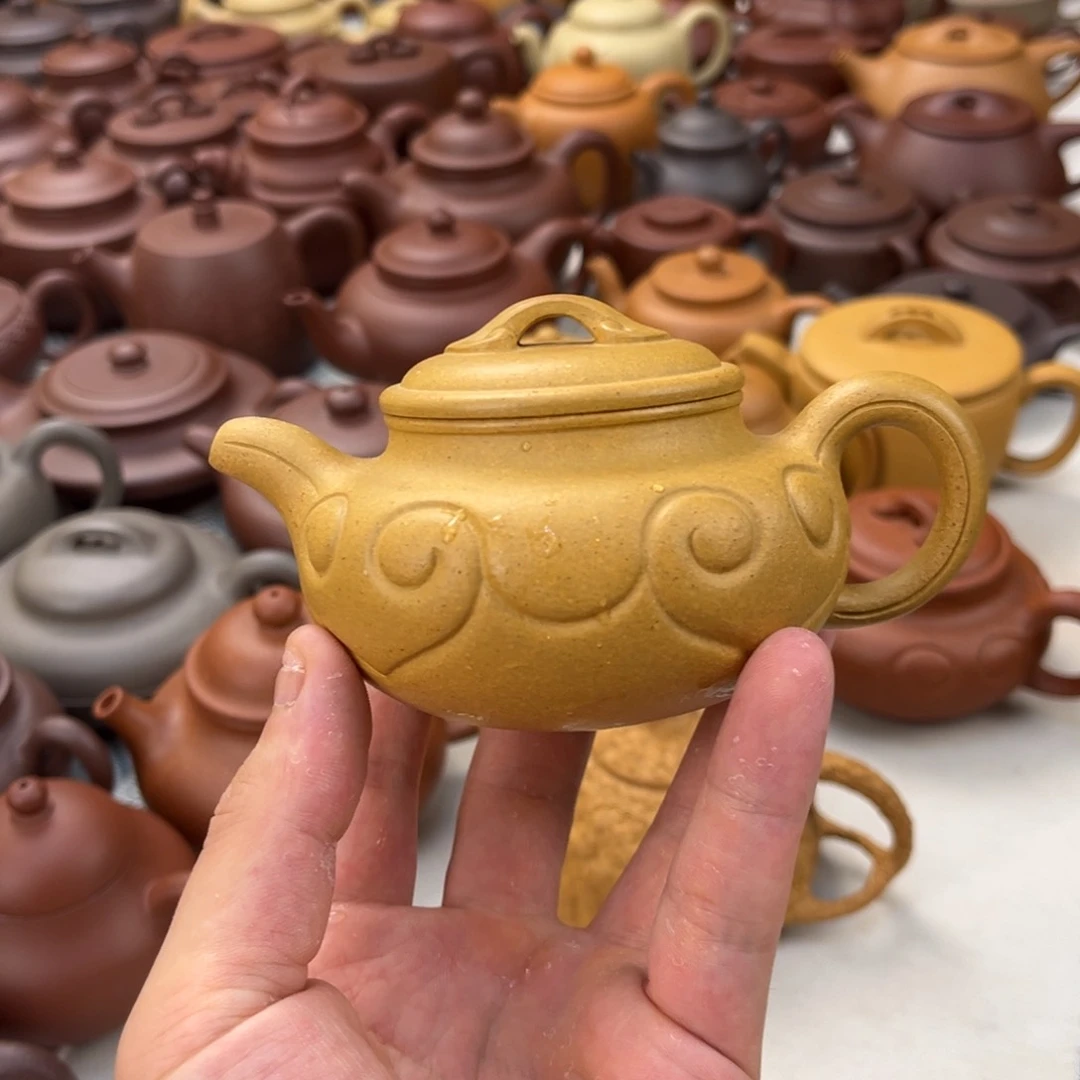 茶壶紫砂仿古如意 半手工 175cc