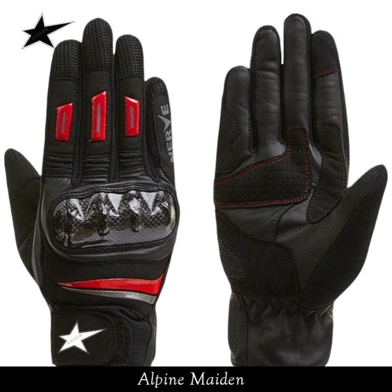 正品现货A星Alpine Maiden四季碳纤维摩托车手套机车骑士骑行防摔