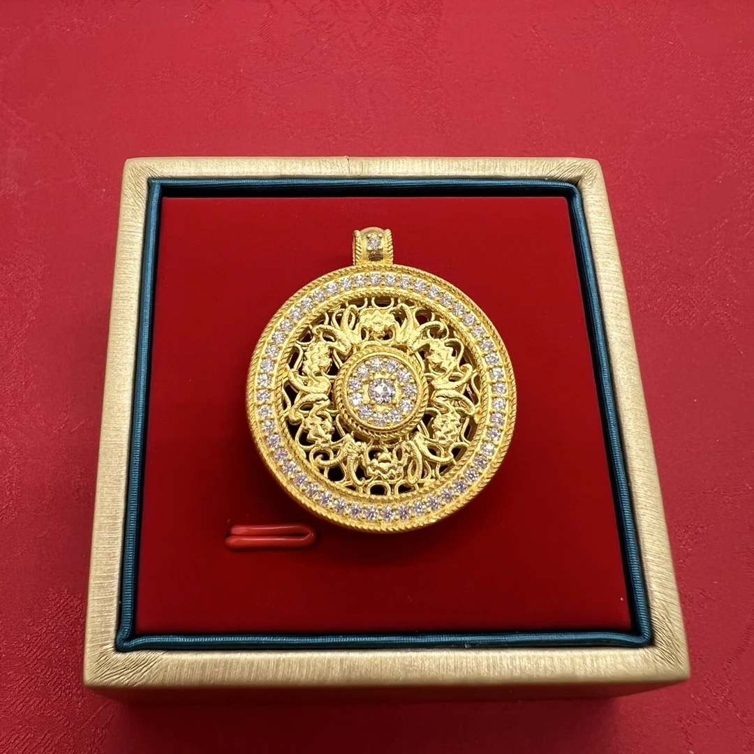 吊坠足银 足银吊坠-蝶花钻盘吊坠