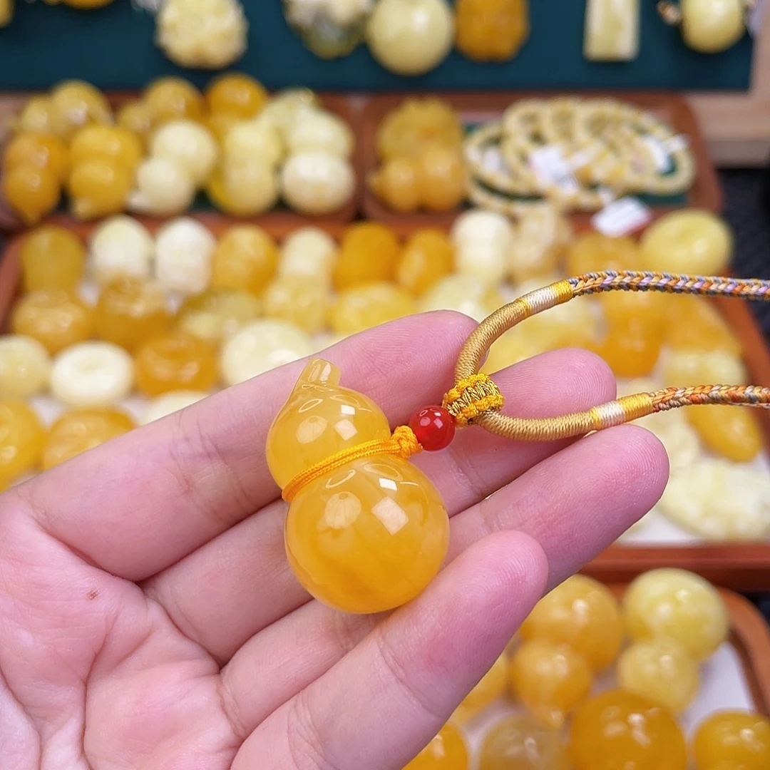 蜜蜡未镶嵌毛衣链蜜蜡