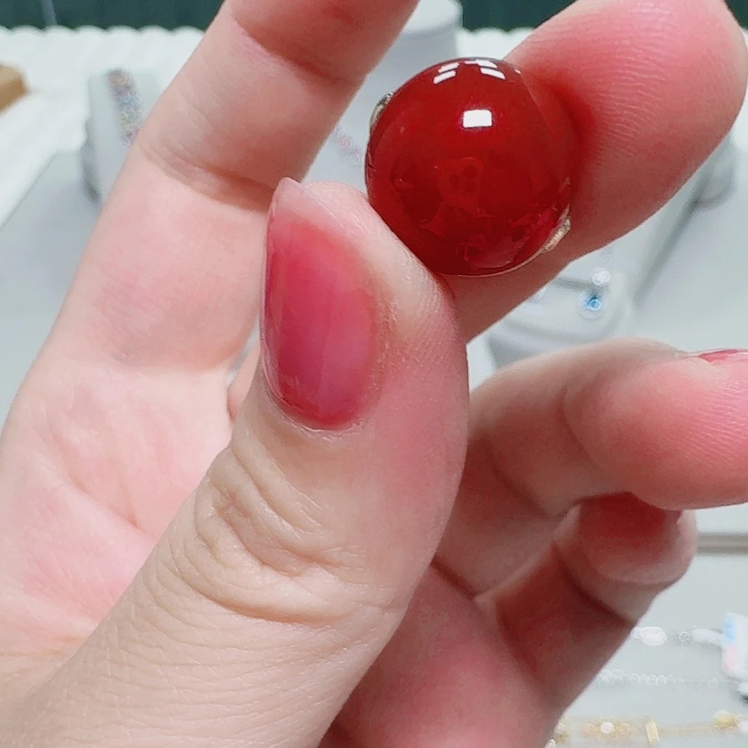 玛瑙/玉髓吊坠(不含链)18K金镶嵌