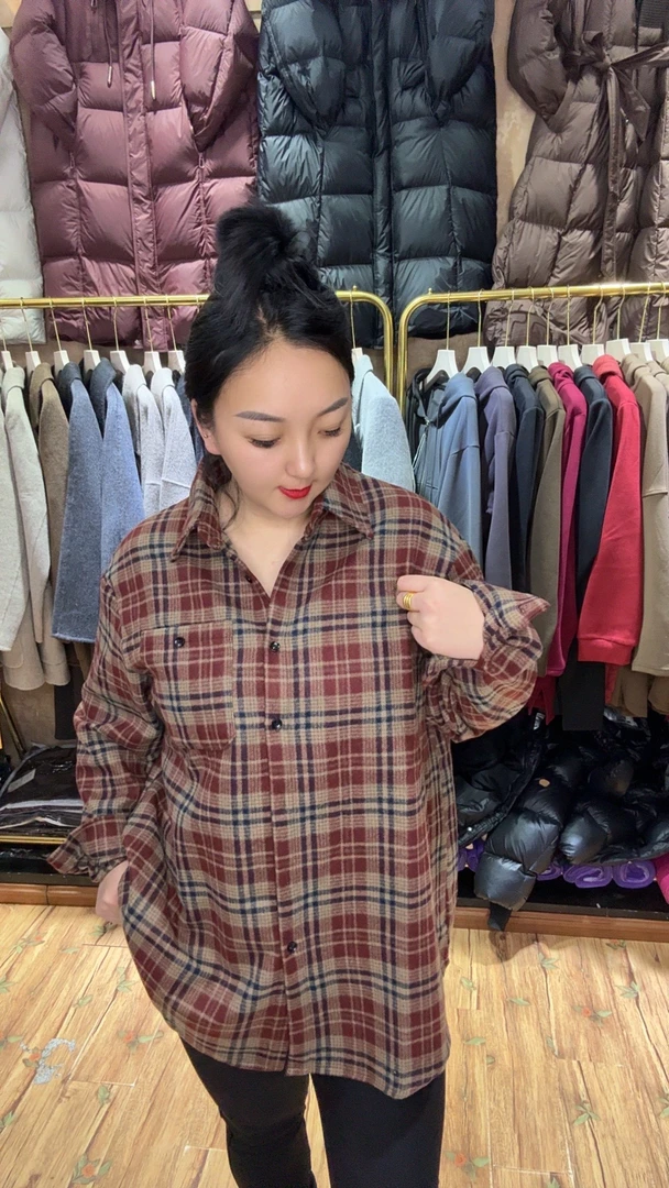 卓衣尚同款羊毛衬衫百搭