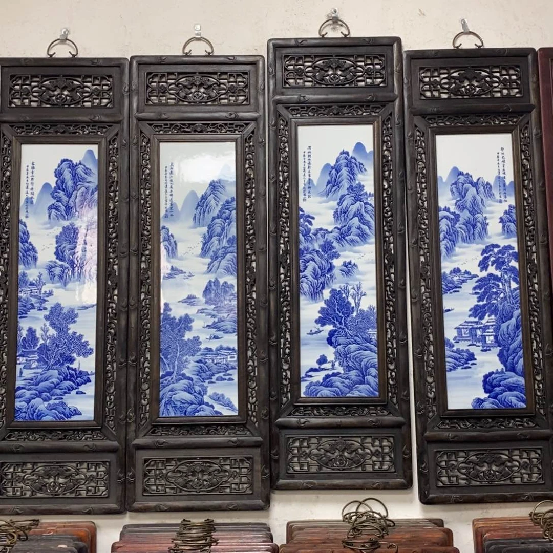 瓷片伟*1.2*36*4景德镇瓷板画柴窑烧制