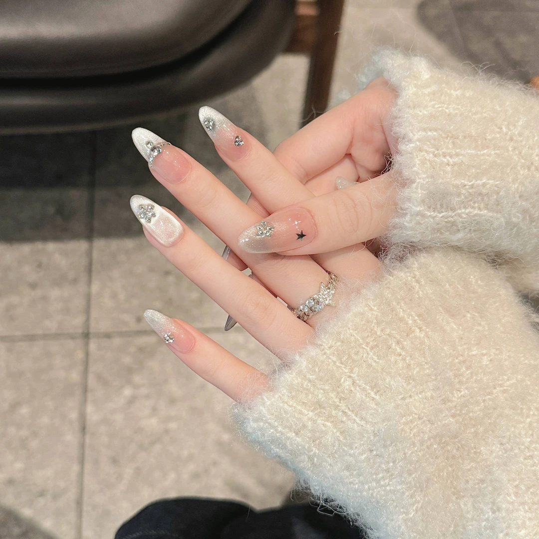 【星辰尽落】气质 纯手工穿戴甲可重复穿戴 十片装 时尚心动甲片