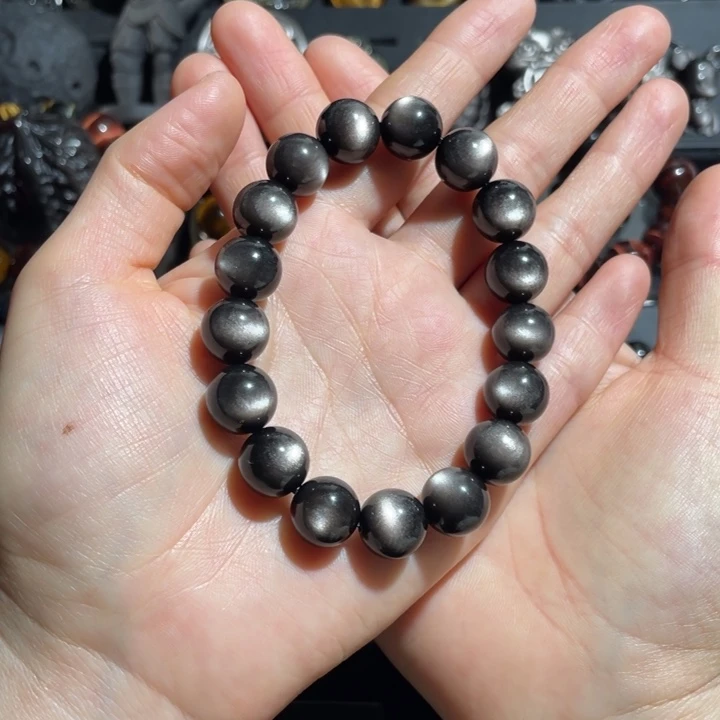 琪***黑曜岩未镶嵌手串