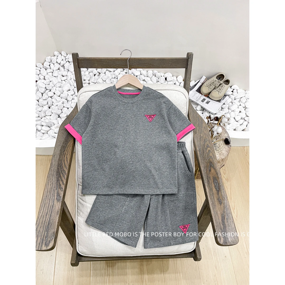 【现现】童装男儿童短袖针织套装2025夏季新款两件套MMT821657