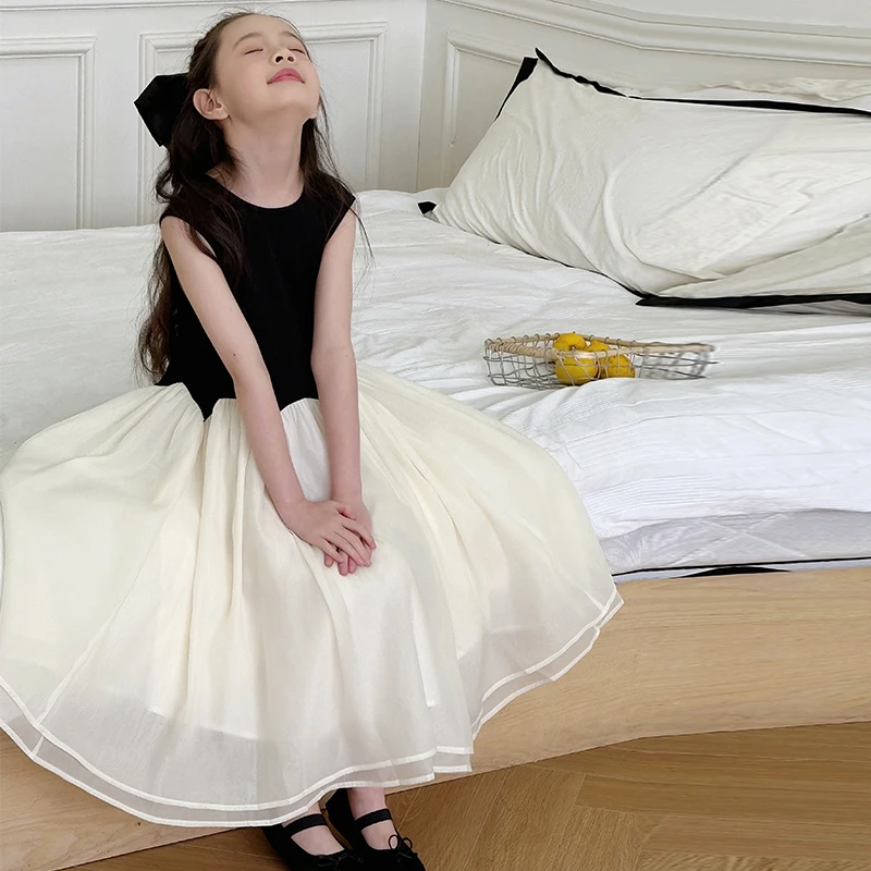 【草衣都舍】女童夏装连衣裙2025新款童装网纱裙儿童背心公主裙