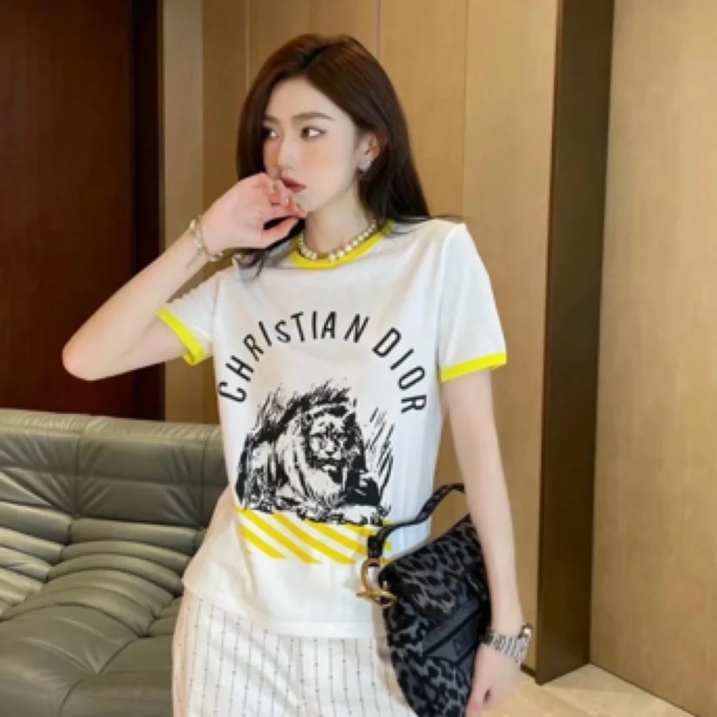 99新 DIOR/迪奥 A100103/字母狮子印花短袖/尺码S