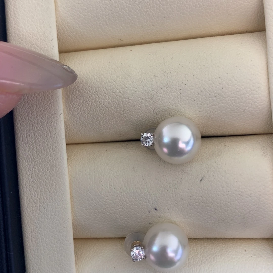 18K金镶嵌耳饰海水珍珠