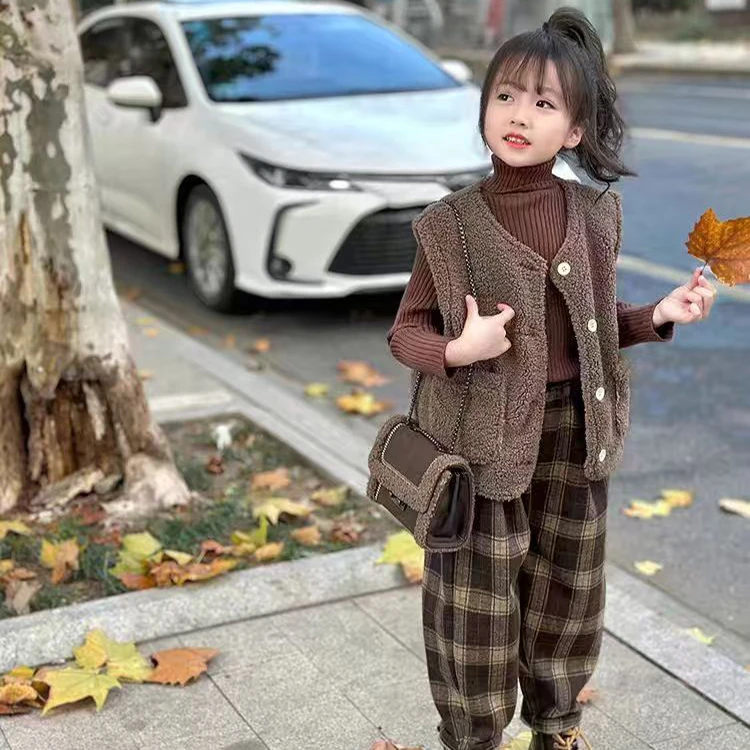 Y8521公主女童马甲春秋儿童秋装新款女孩洋气休闲上衣加厚