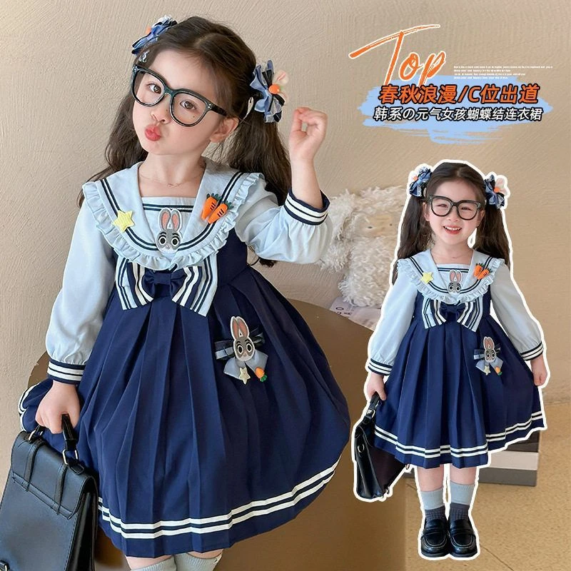 可爱超萌儿童衣服兔子警官连衣裙2025秋装新款卡通cos礼服公主裙