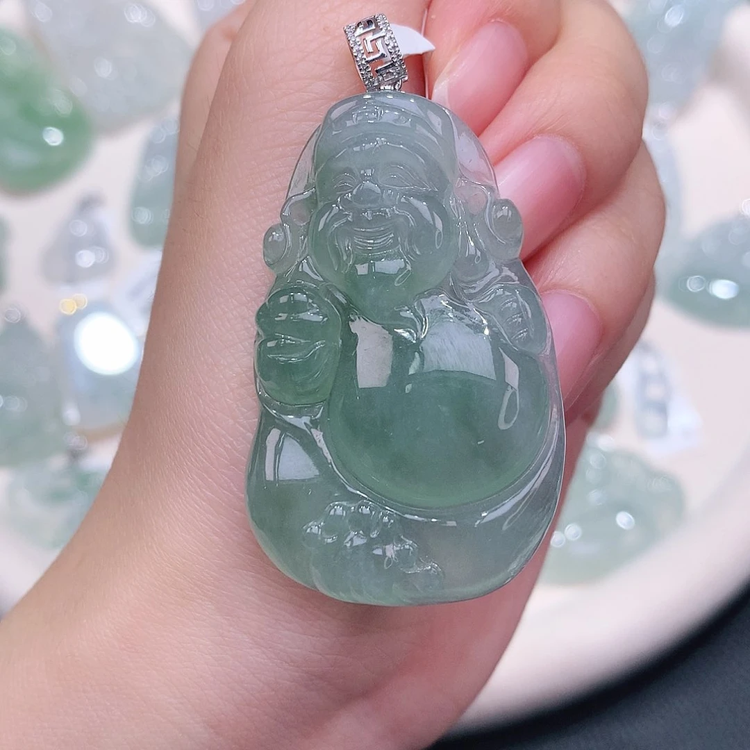 颈饰18K金镶嵌翡翠45-28.3-6.9