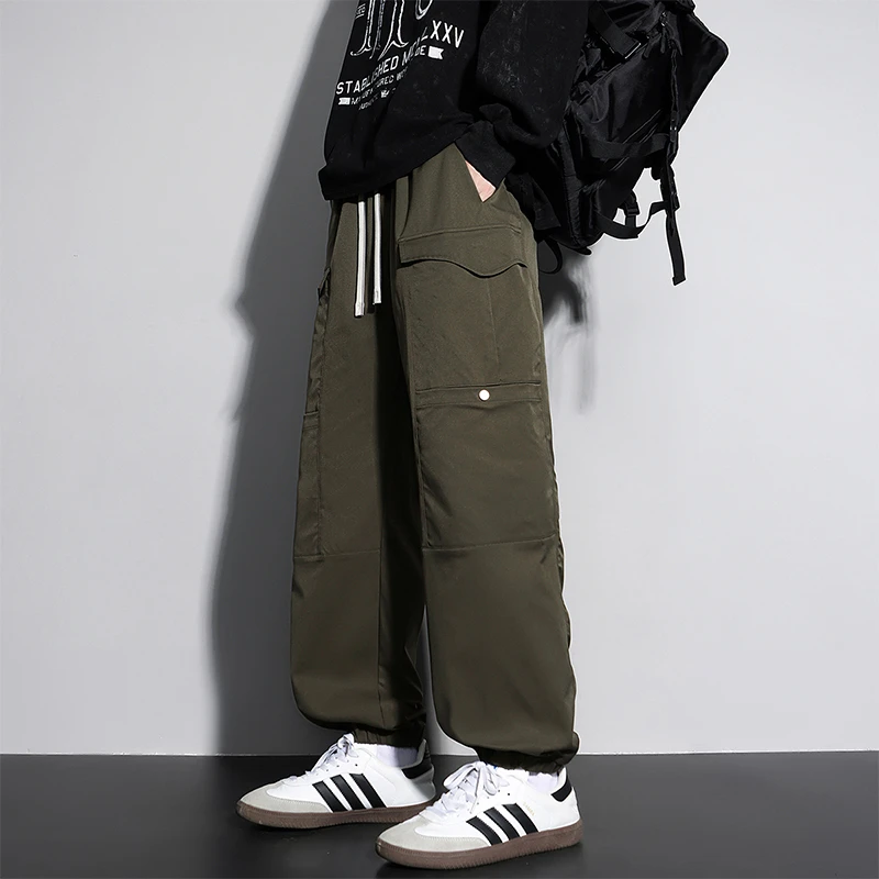 胖子春秋男士大码潮流休闲裤工装长裤加肥加大宽松休闲百搭束脚裤