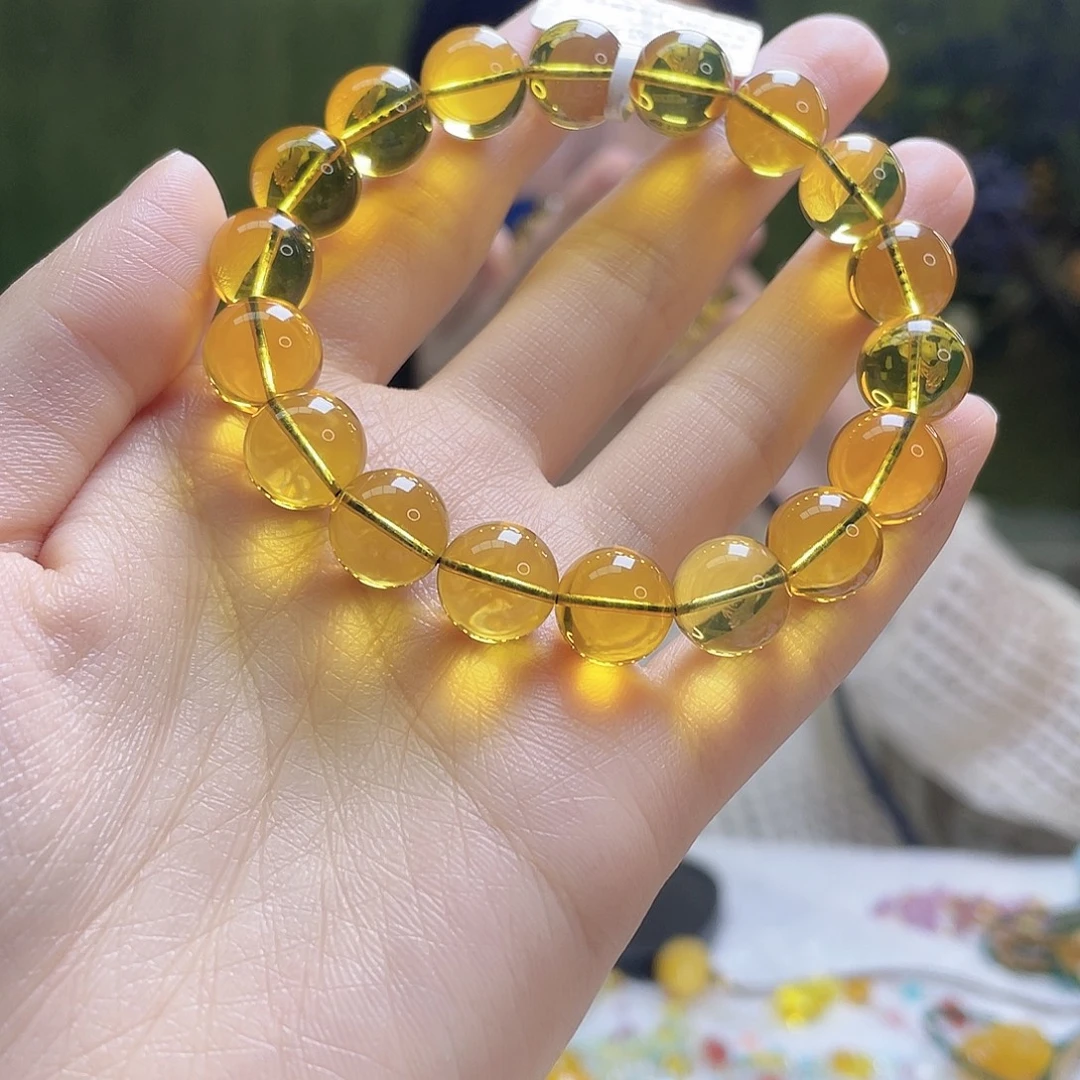 蓝珀未镶嵌裸石手串