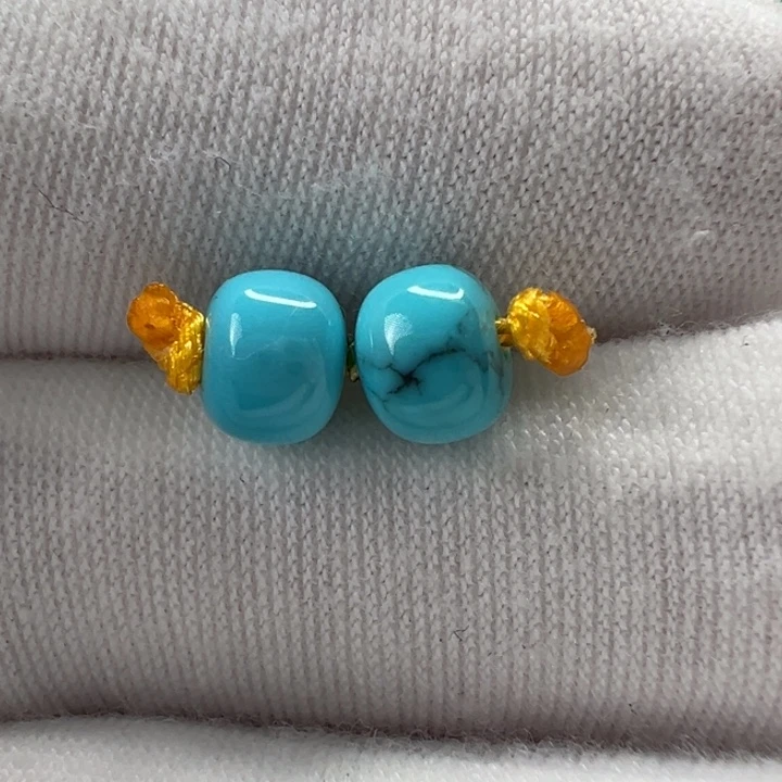 绿松石未镶嵌老型对珠6.2mm