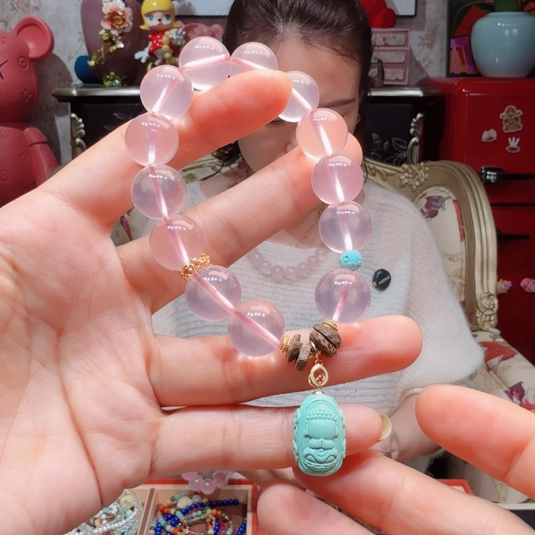 水晶手串18K金镶嵌手串