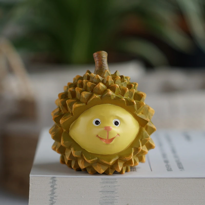 创意可爱桌面摆件诸事如意猪柿子装饰品大吉大利仿真水果榴莲橘子