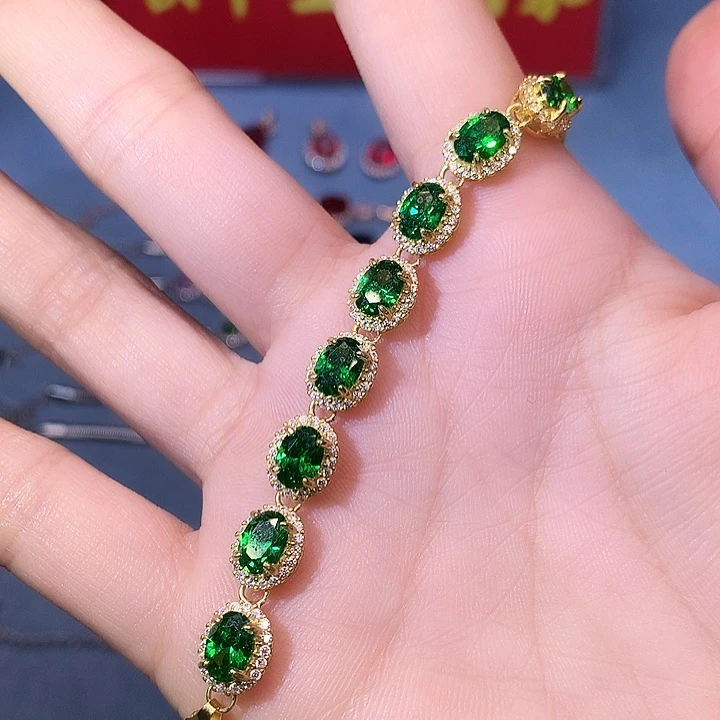 透辉石手链银S925镶嵌