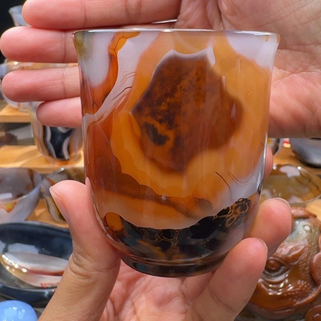 尘***了定制玛瑙玛瑙茶杯