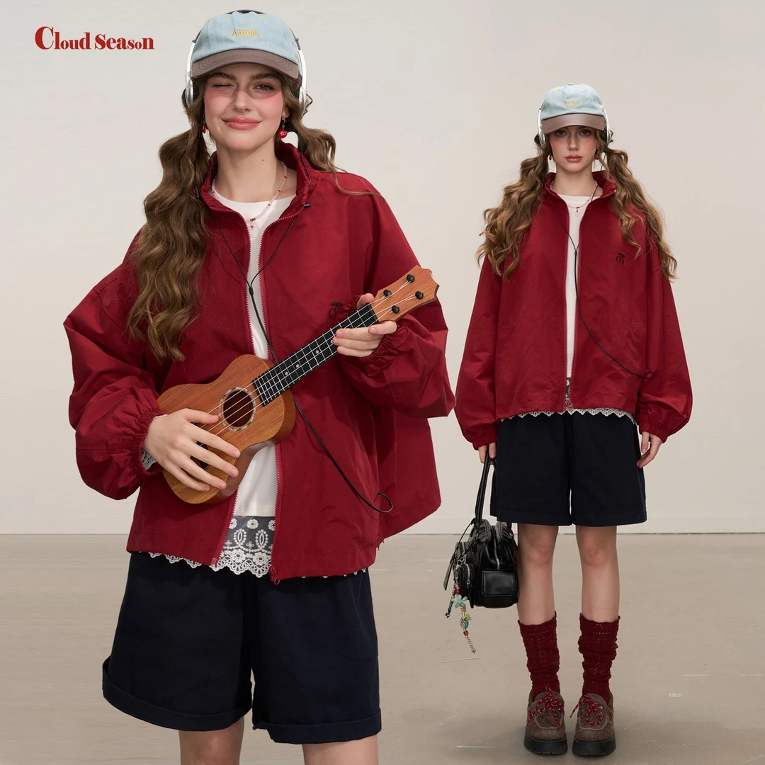 Cloud season提琴诗人夹克宽松时尚上衣红色CWT80369外套休闲百搭