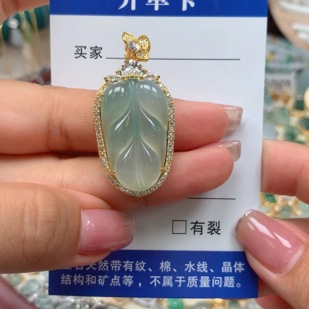 颈饰银S925镶嵌翡翠?****3