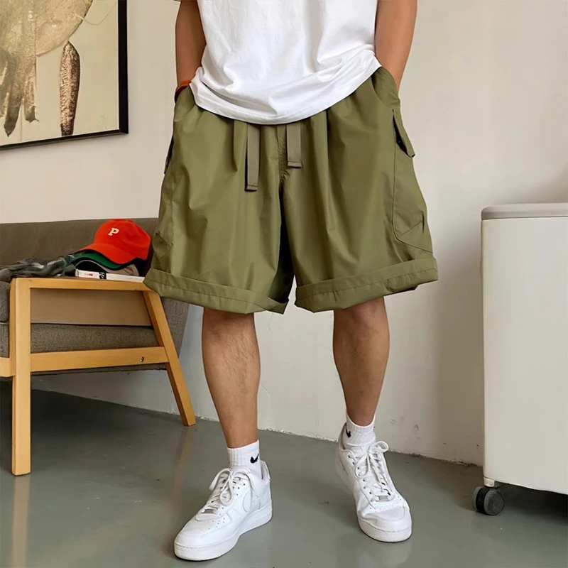 大码300斤夏季美式休闲痞帅大口袋工装短裤男宽松潮牌街头五分裤