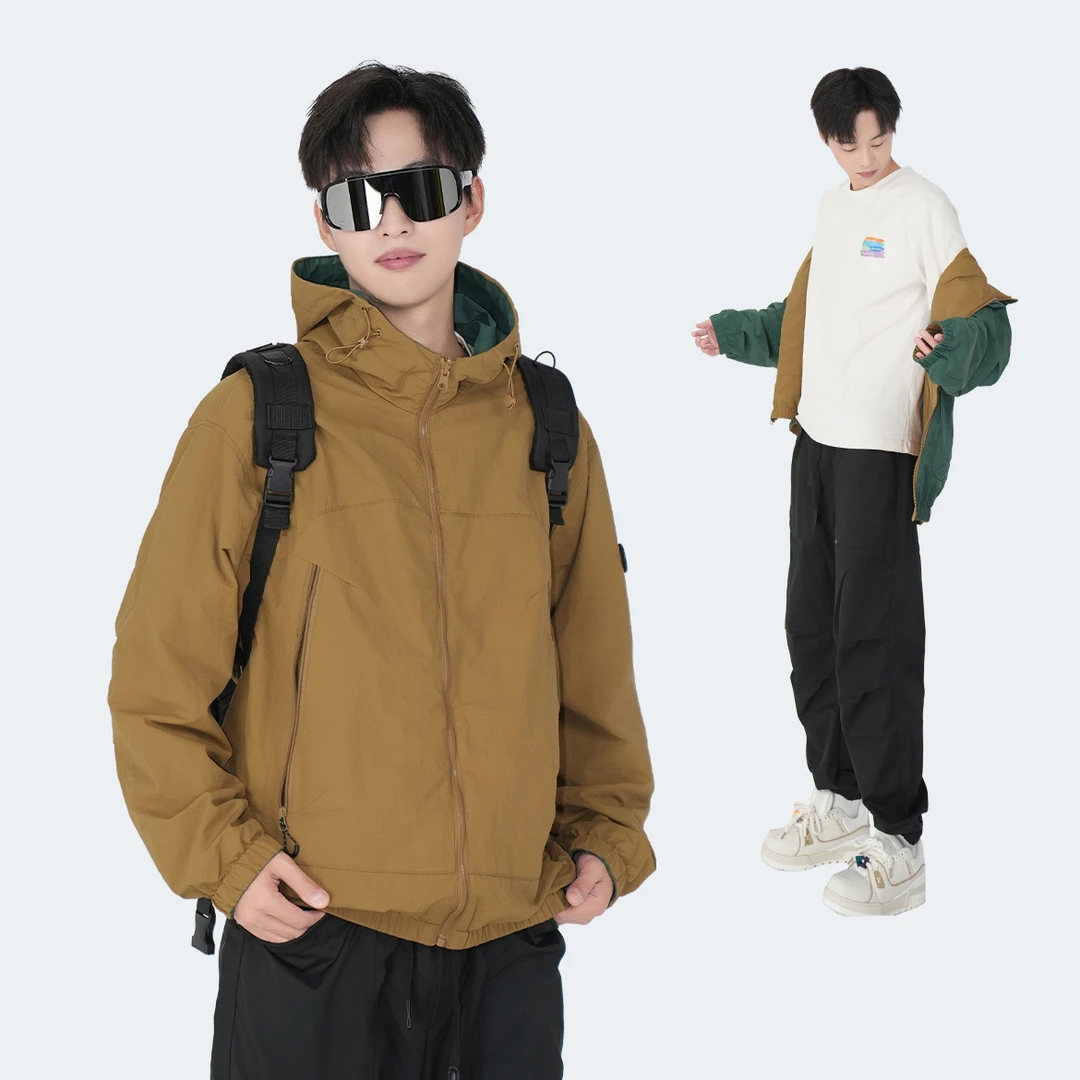 秋季上新】两面服户外防风防泼溅男女同款春季男士连帽夹克W0002