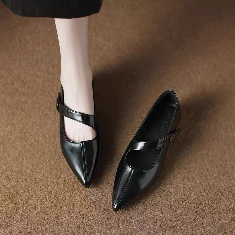 魔术贴内增高浅口单鞋女尖头百搭法式仙女风软底不累脚洋气工作鞋