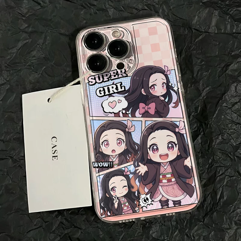 Q版祢豆子拼图手机壳鬼灭之刃个性防摔挂链珠链适用真我VIVOiQOO