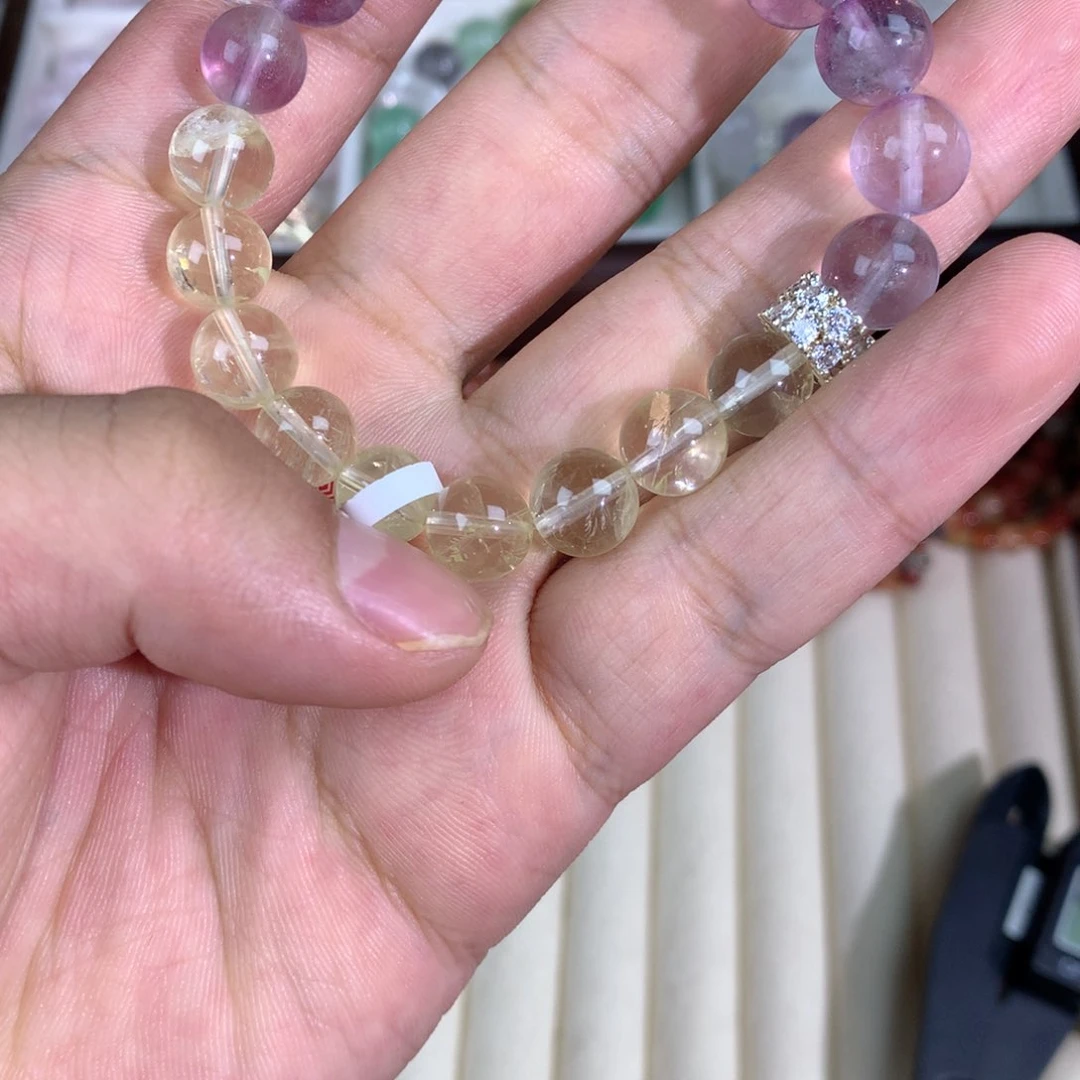 水晶手链未镶嵌紫黄手链